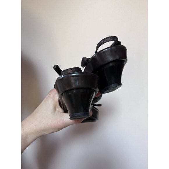 Donald J Pliner Womens Y2K Strappy Contoured Sandals Brown Leather Size 8 Italy - Picture 6 of 9